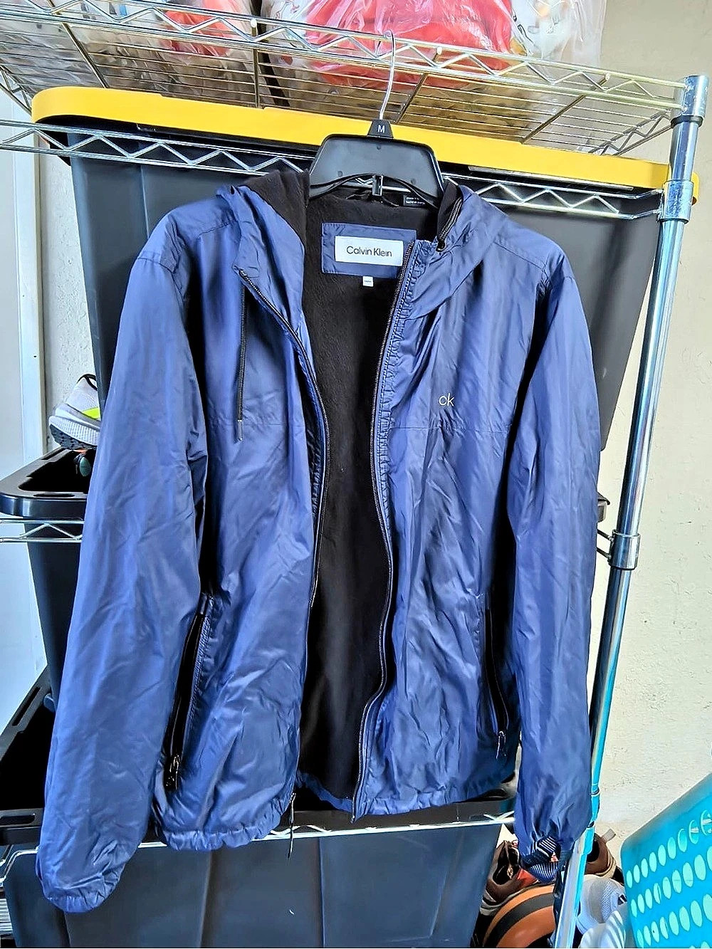 Calvin Klein Women's Hooded Jacket in Blue Size Medium Like New